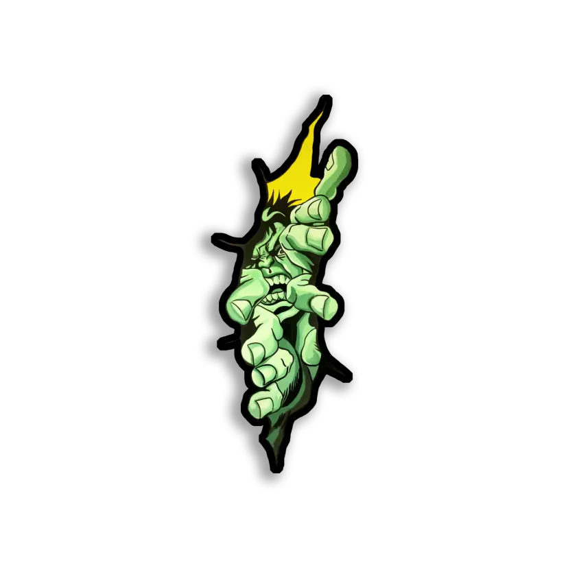 Green Monster Breaking Through Sticker