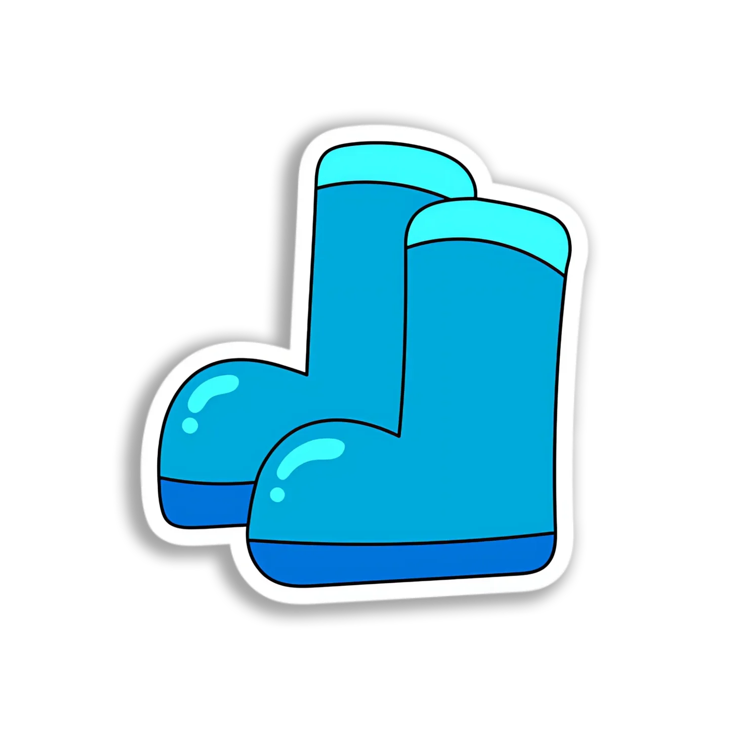 Blue Rubber Boots Sticker