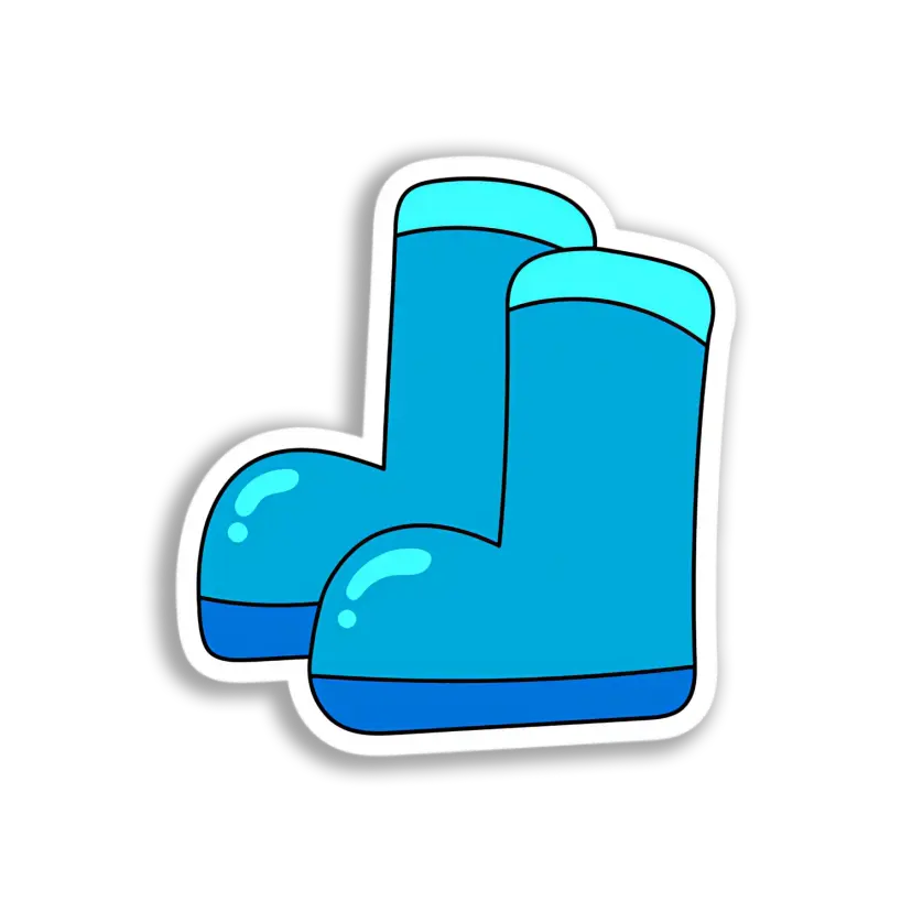 Blue Rubber Boots Sticker