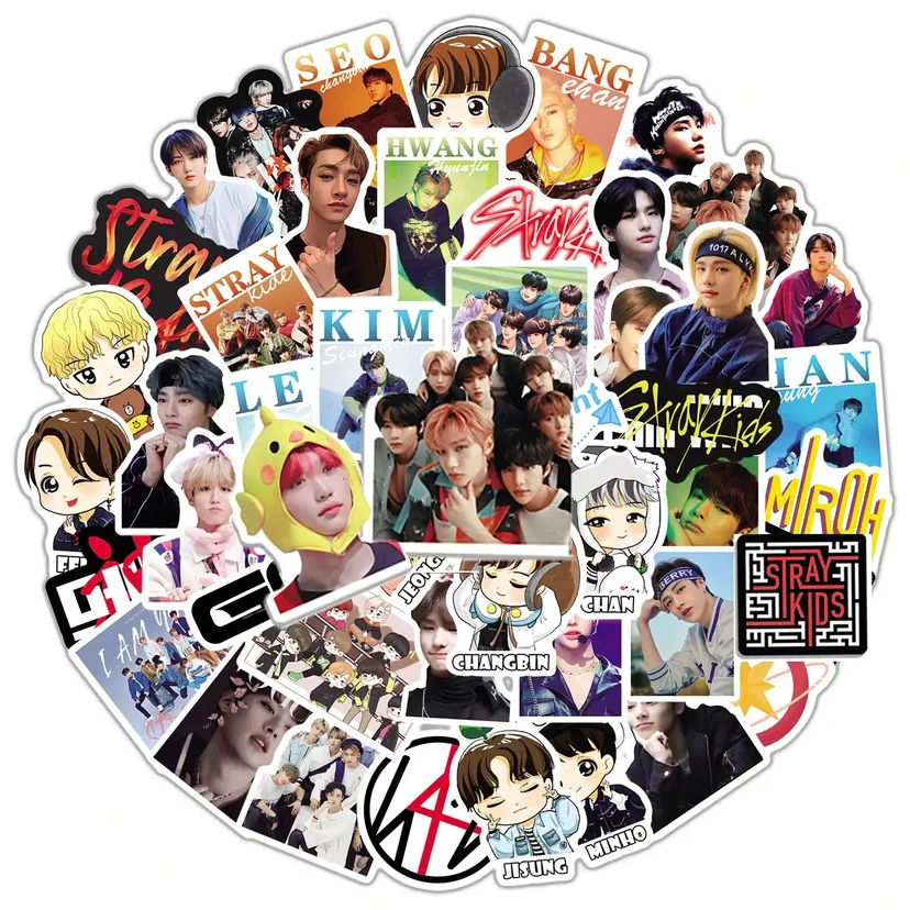 Kpop Korean Team Stray Kids Stickers Pack of 50