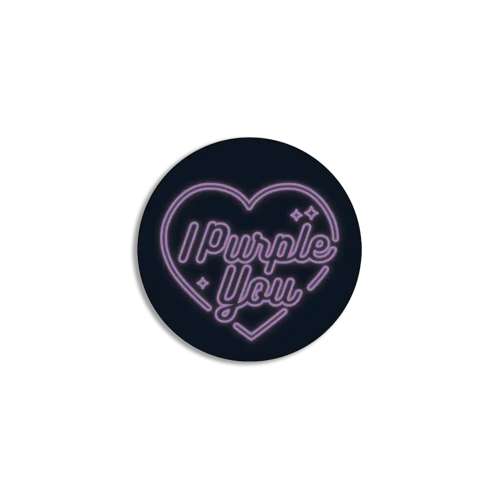 Neon I purple you sticker