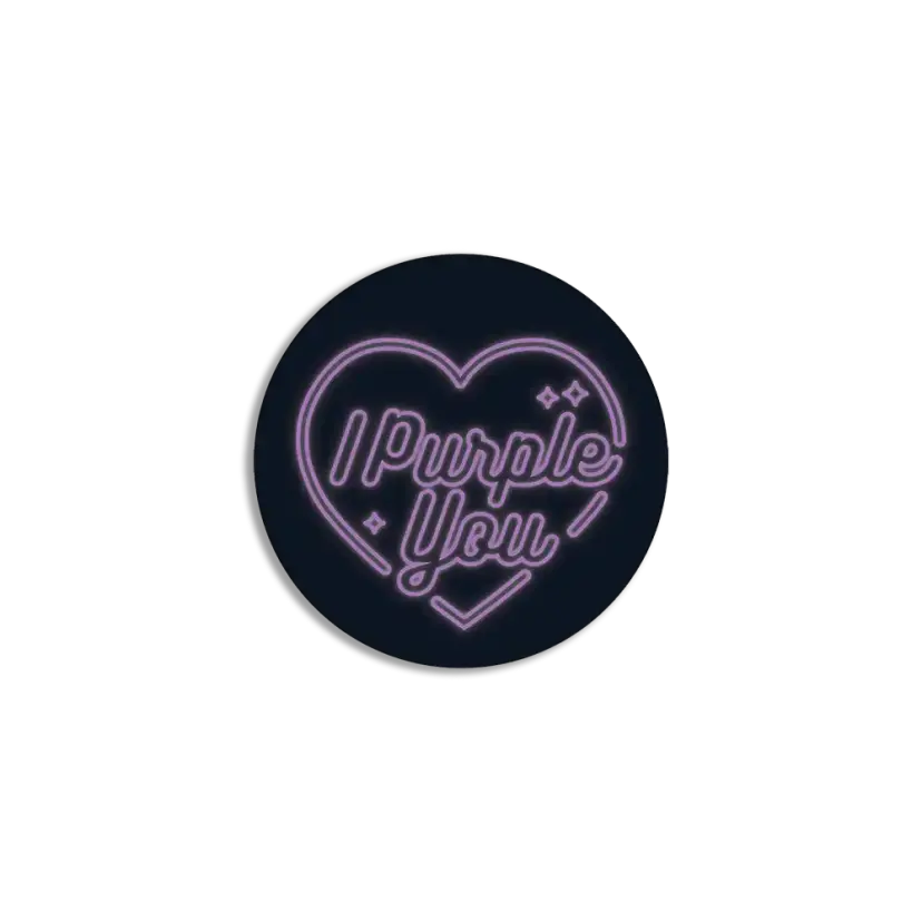 Neon I purple you sticker