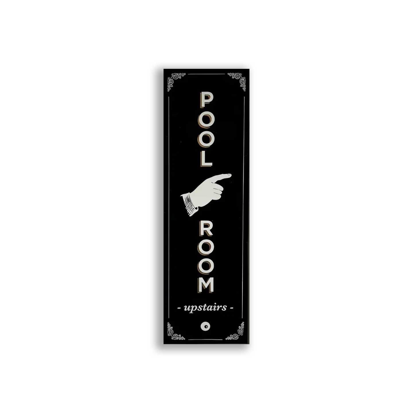 Pool Room Upstairs This Way Sticker