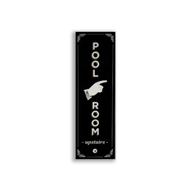 Pool Room Upstairs This Way Sticker