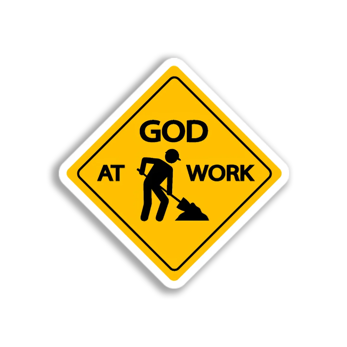 God At Work Sign Sticker