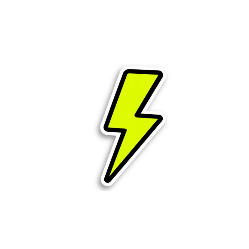 Neon Lightning Bolt Sticker