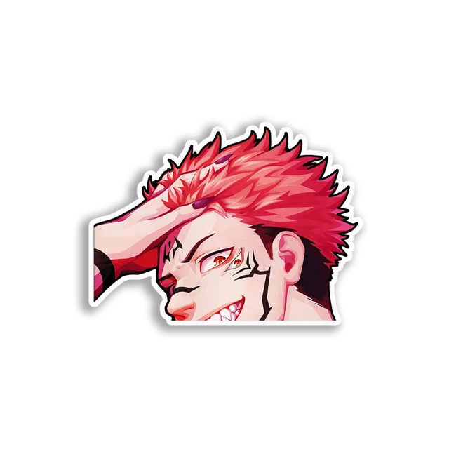 Crimson-Haired Anime Man Sticker