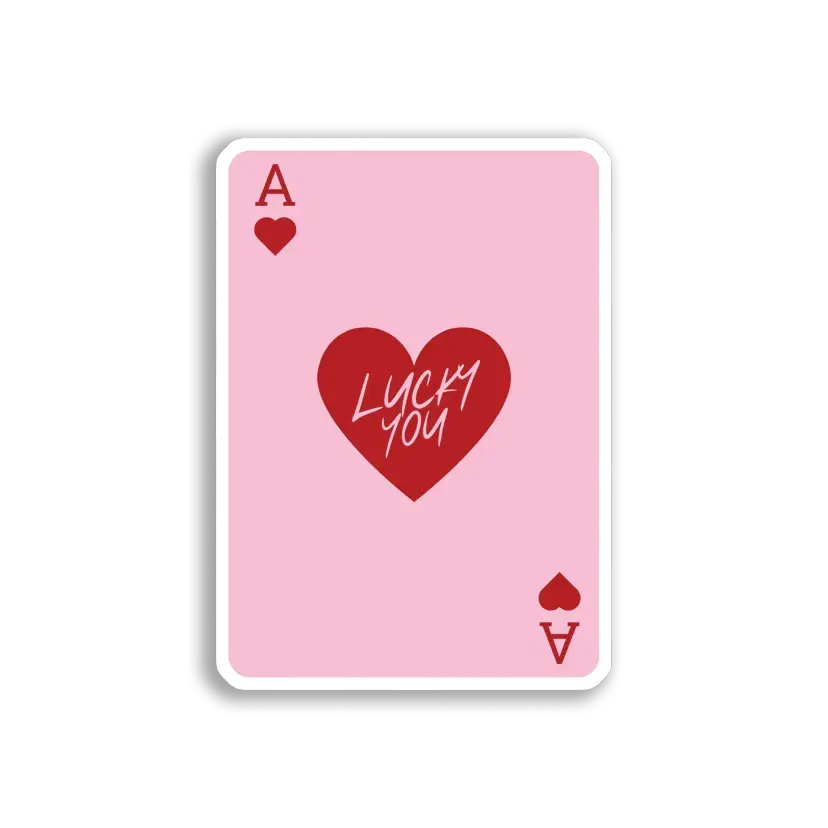 Ace of Hearts Lucky You Sticker