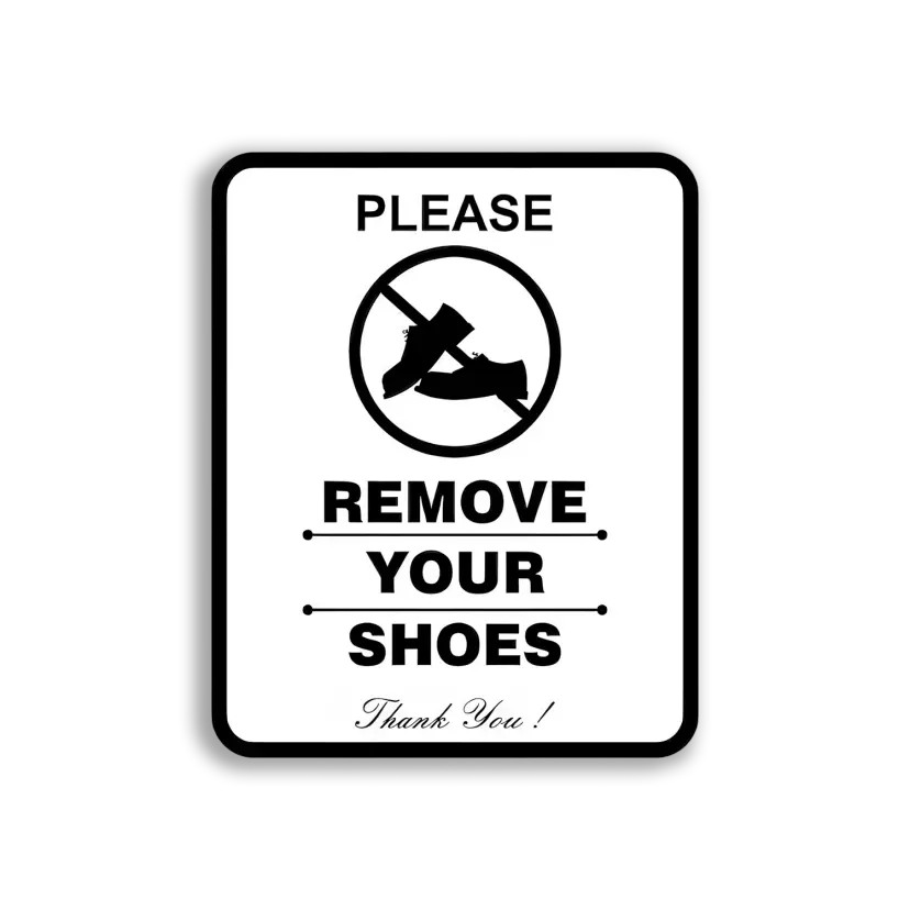 Please Remove Your Shoes Sign Sticker