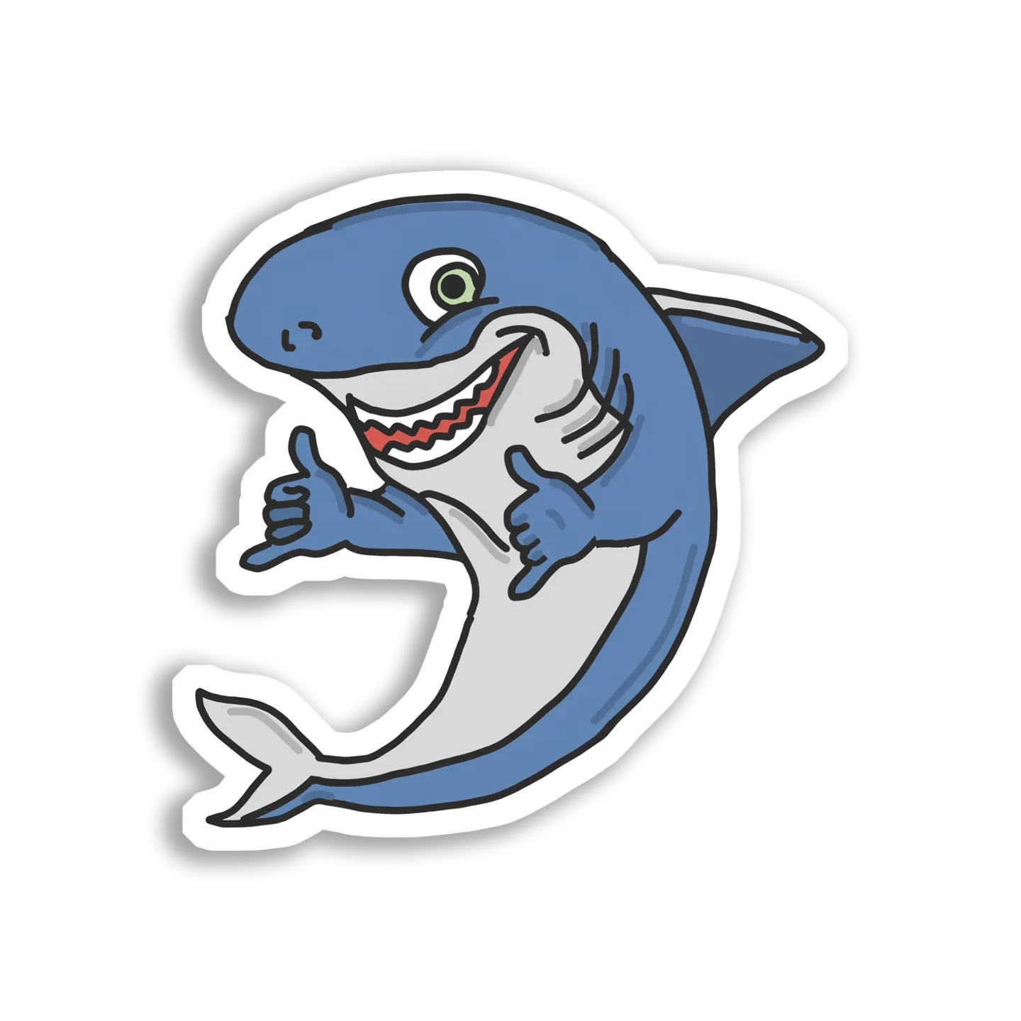 Happy Shark Gives Two Thumbs Up Sticker