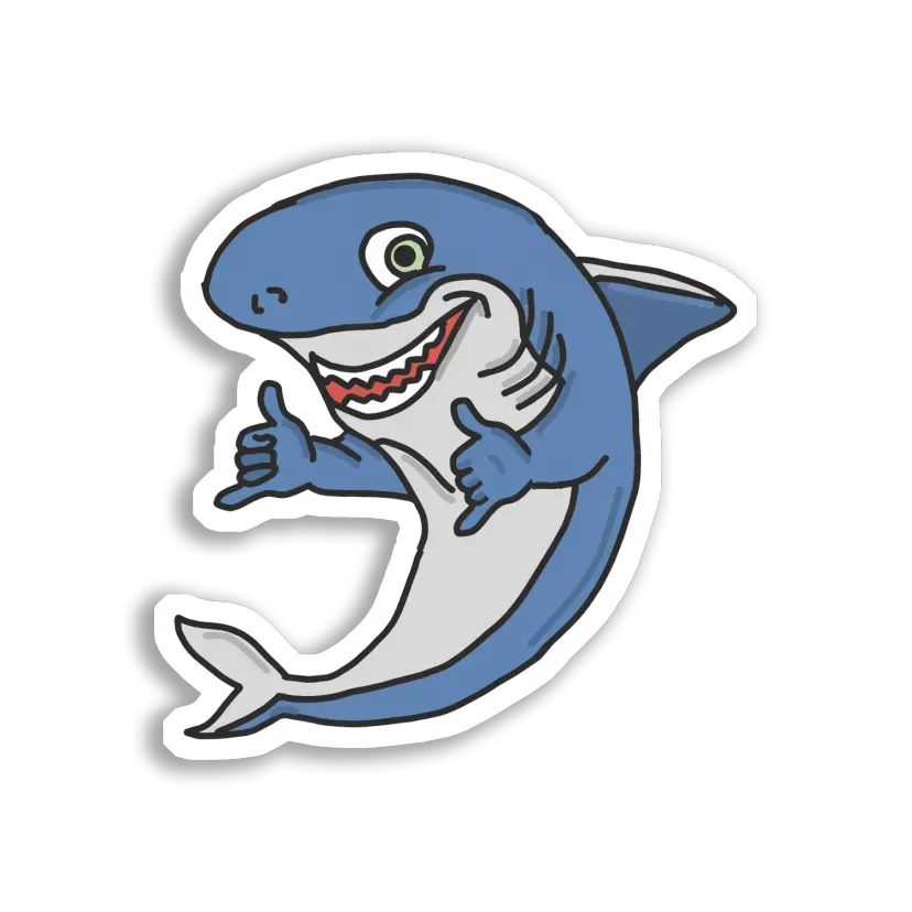 Happy Shark Gives Two Thumbs Up Sticker