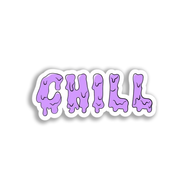 Melted Chill Text Sticker