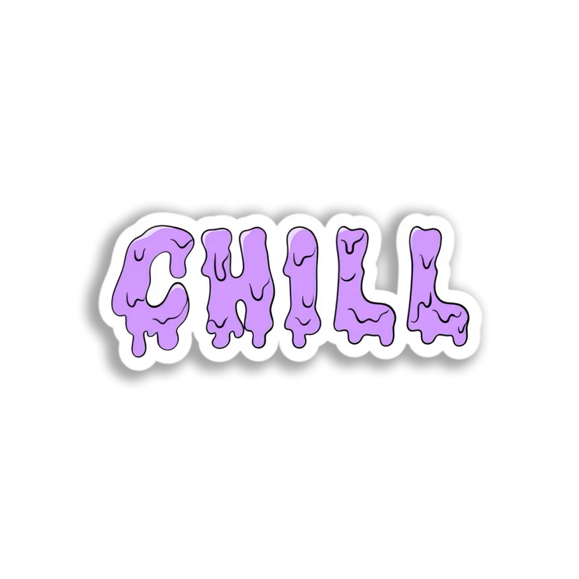 Melted Chill Text Sticker