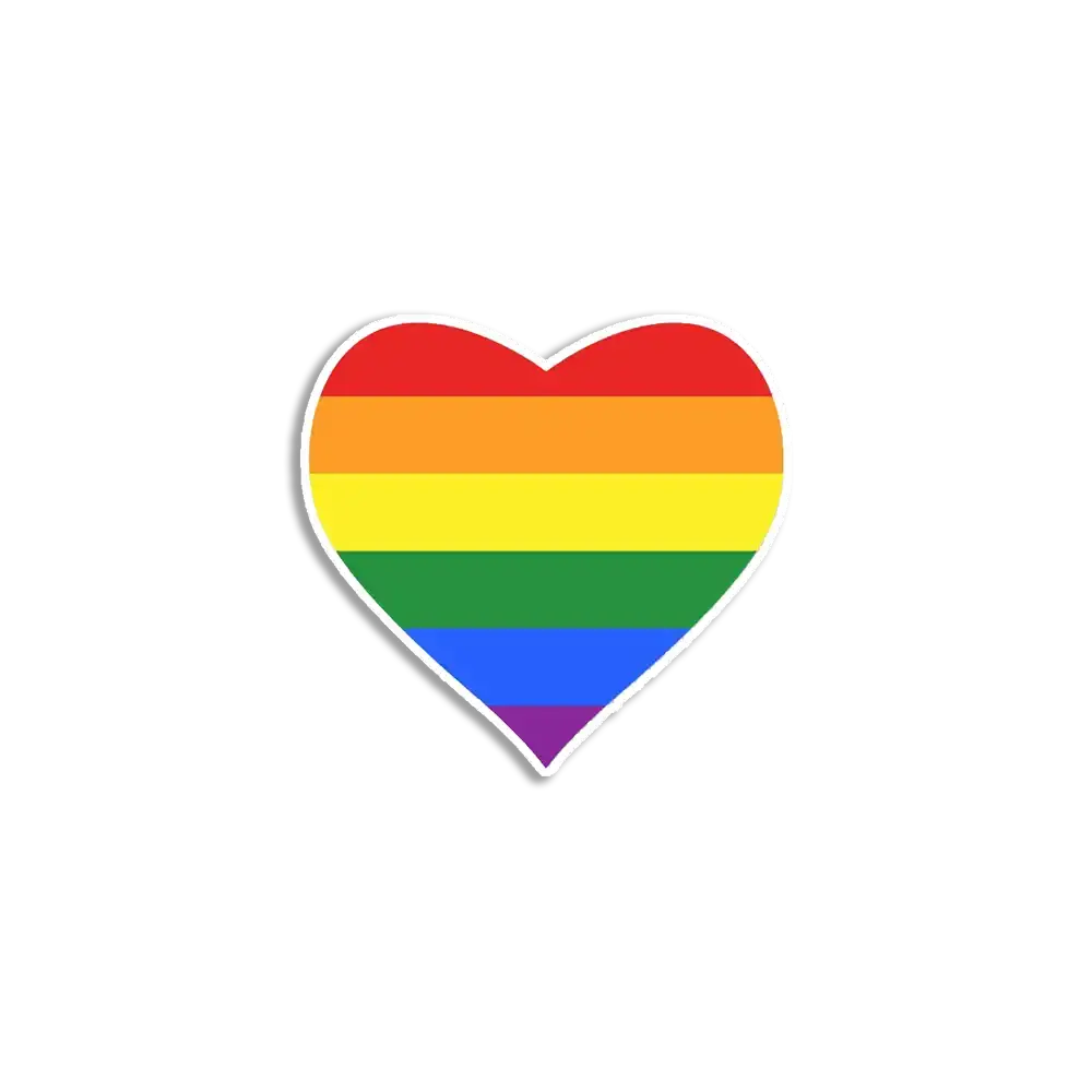 Heart Shaped Pride Flag Sticker