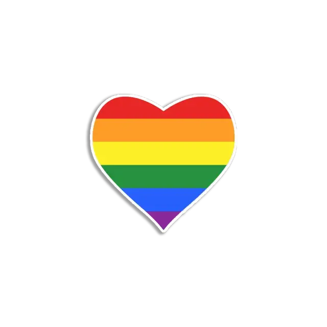 Heart Shaped Pride Flag Sticker