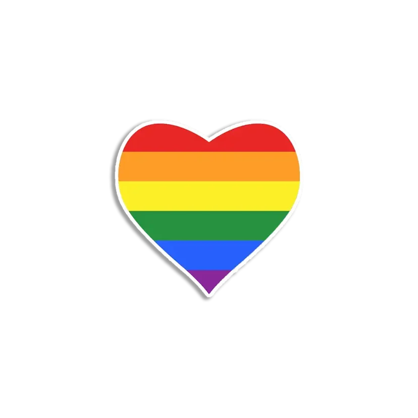 Heart Shaped Pride Flag Sticker