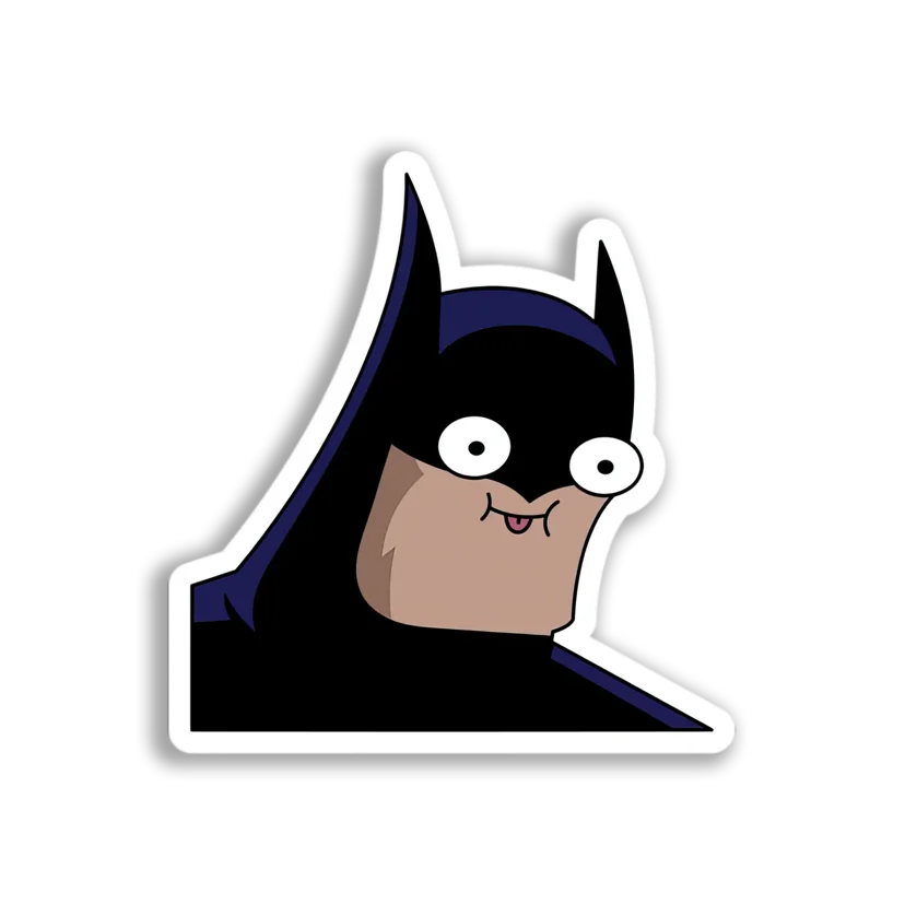 Silly Batman Face Sticker