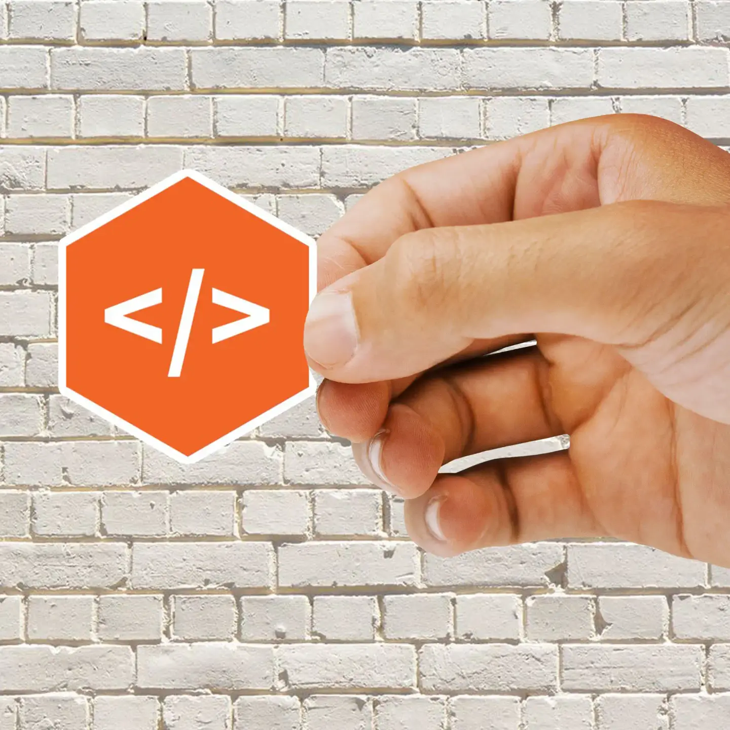 HTML White Hexagon Sticker