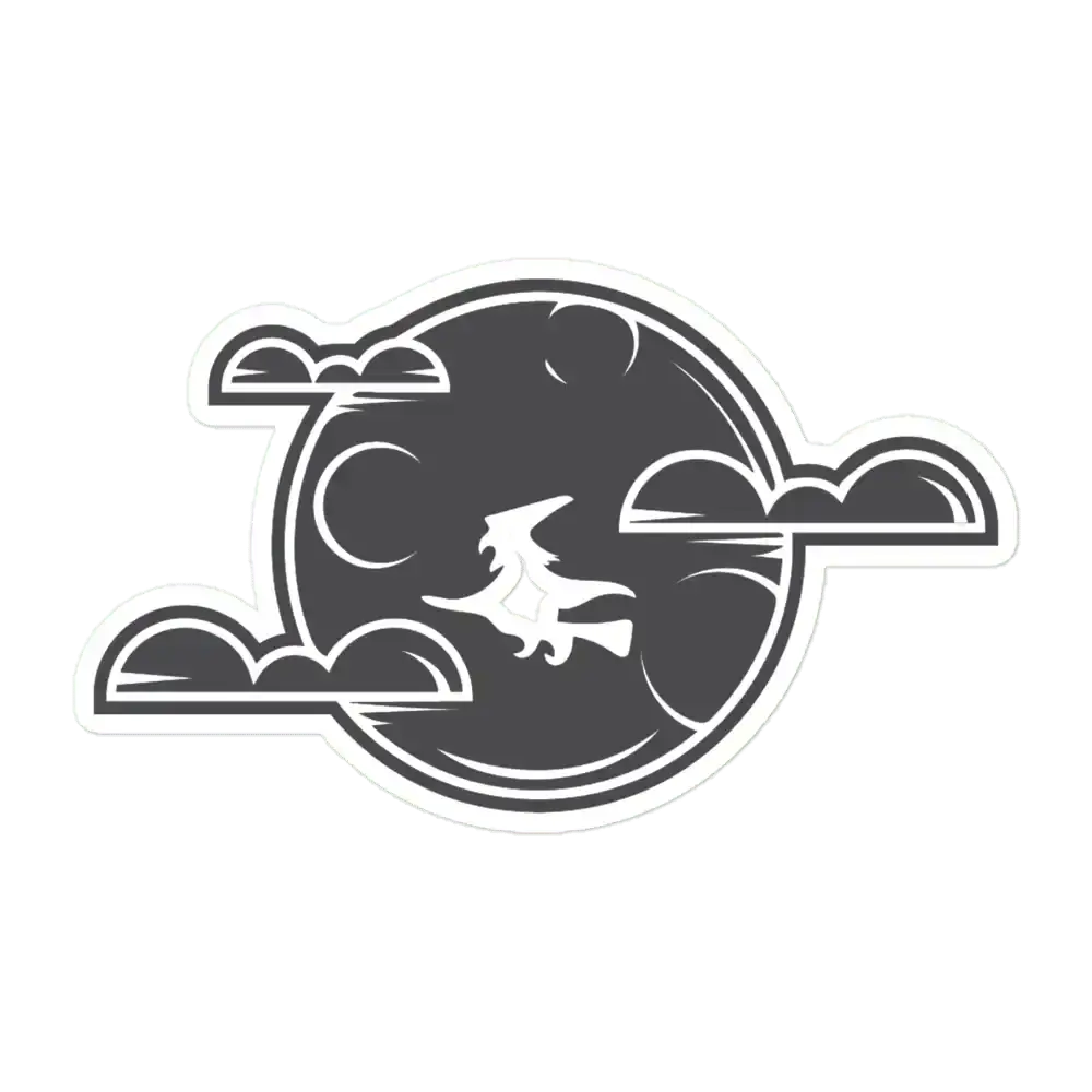 Witch on Full Moon Sticker