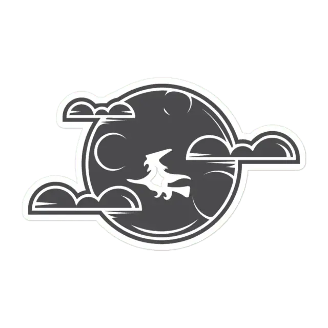 Witch on Full Moon Sticker