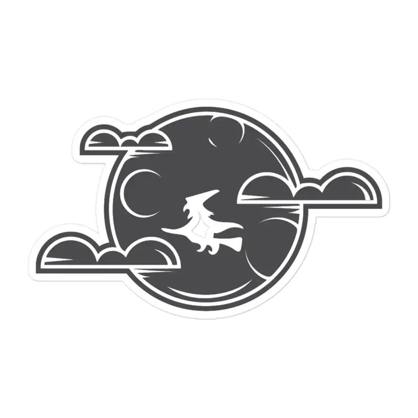 Witch on Full Moon Sticker