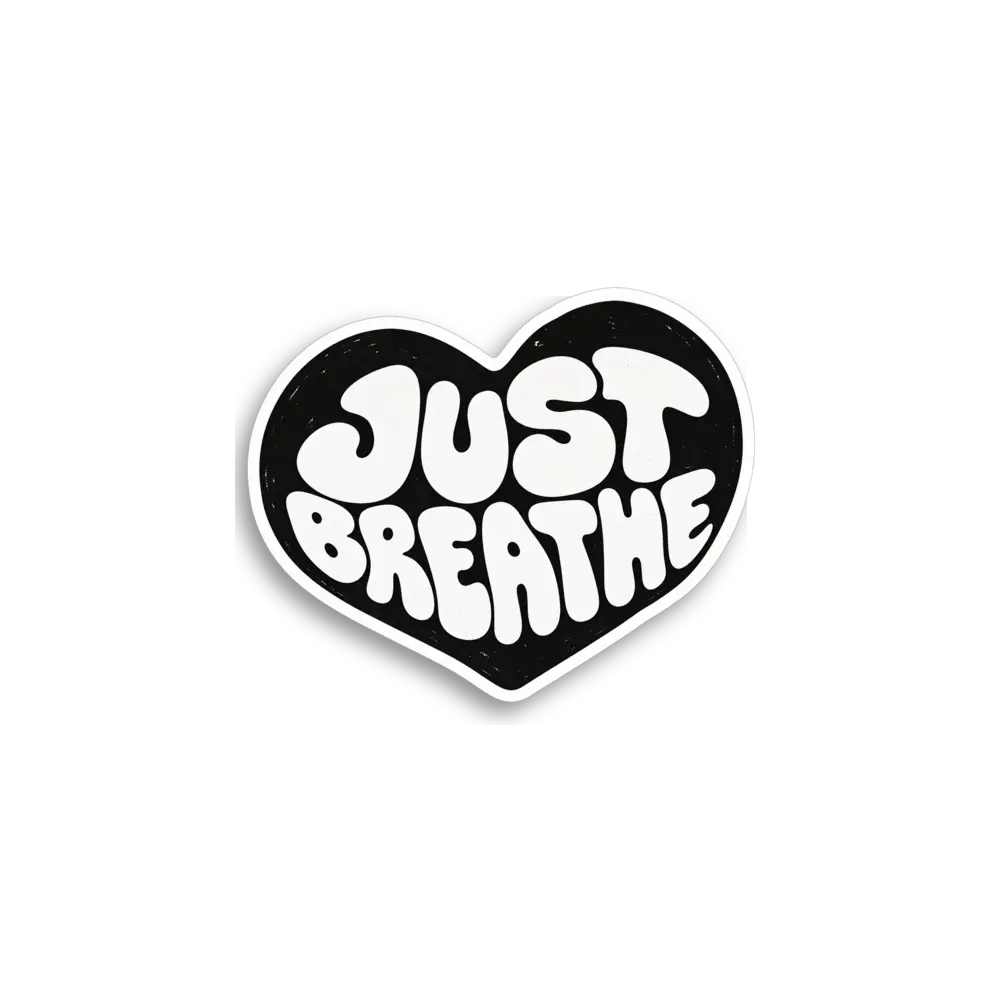 Just Breathe Heart Sticker