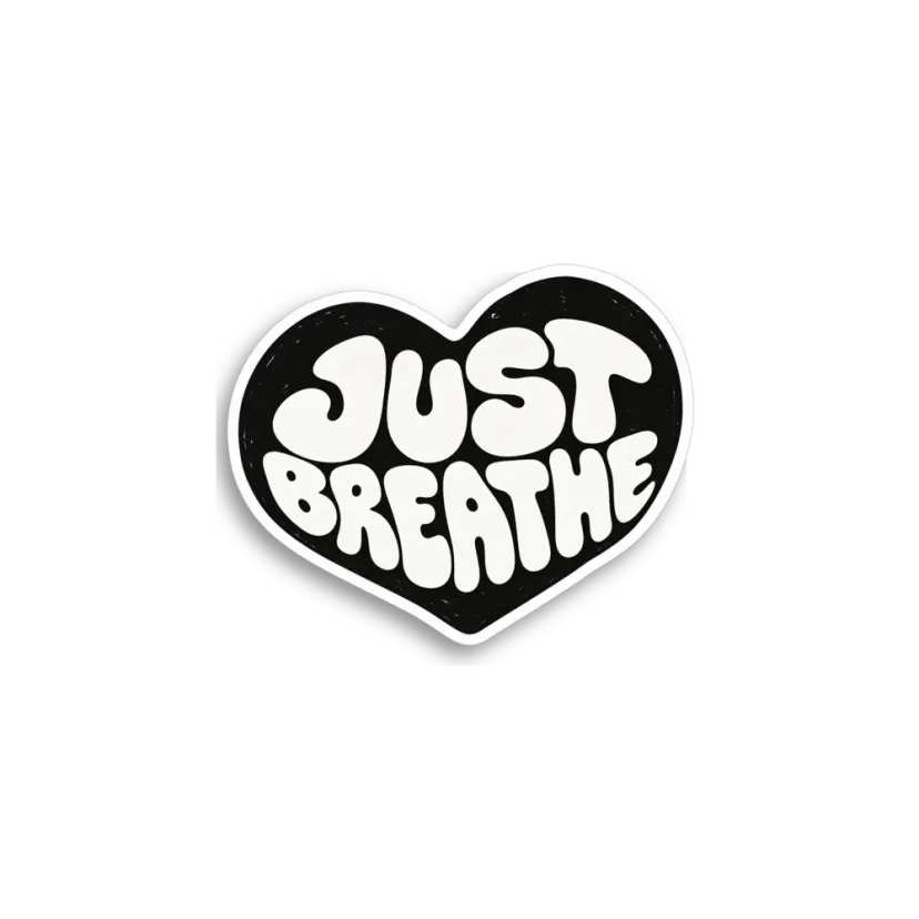 Just Breathe Heart Sticker