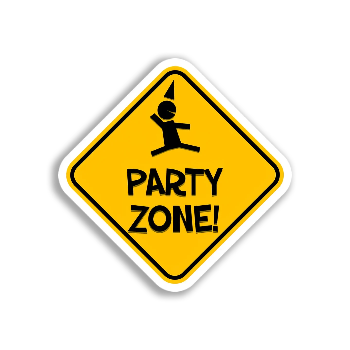 Party Zone Sign Sticker
