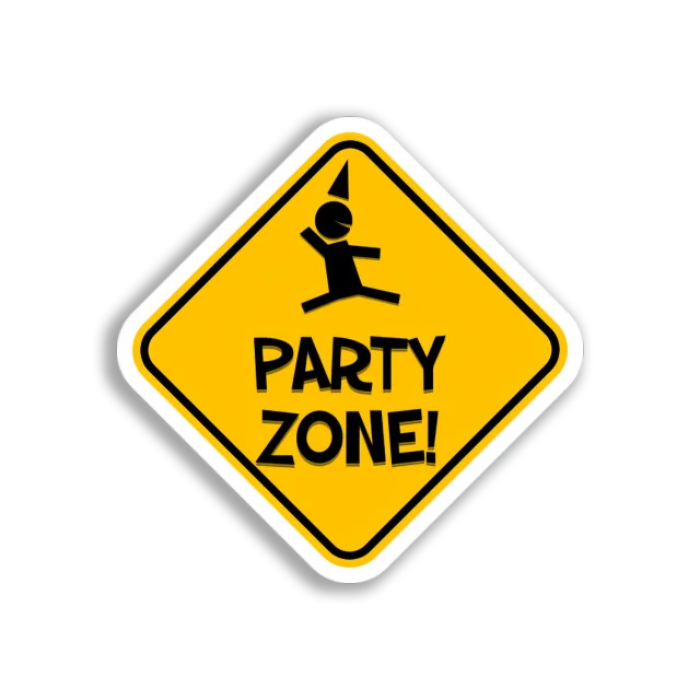 Party Zone Sign Sticker