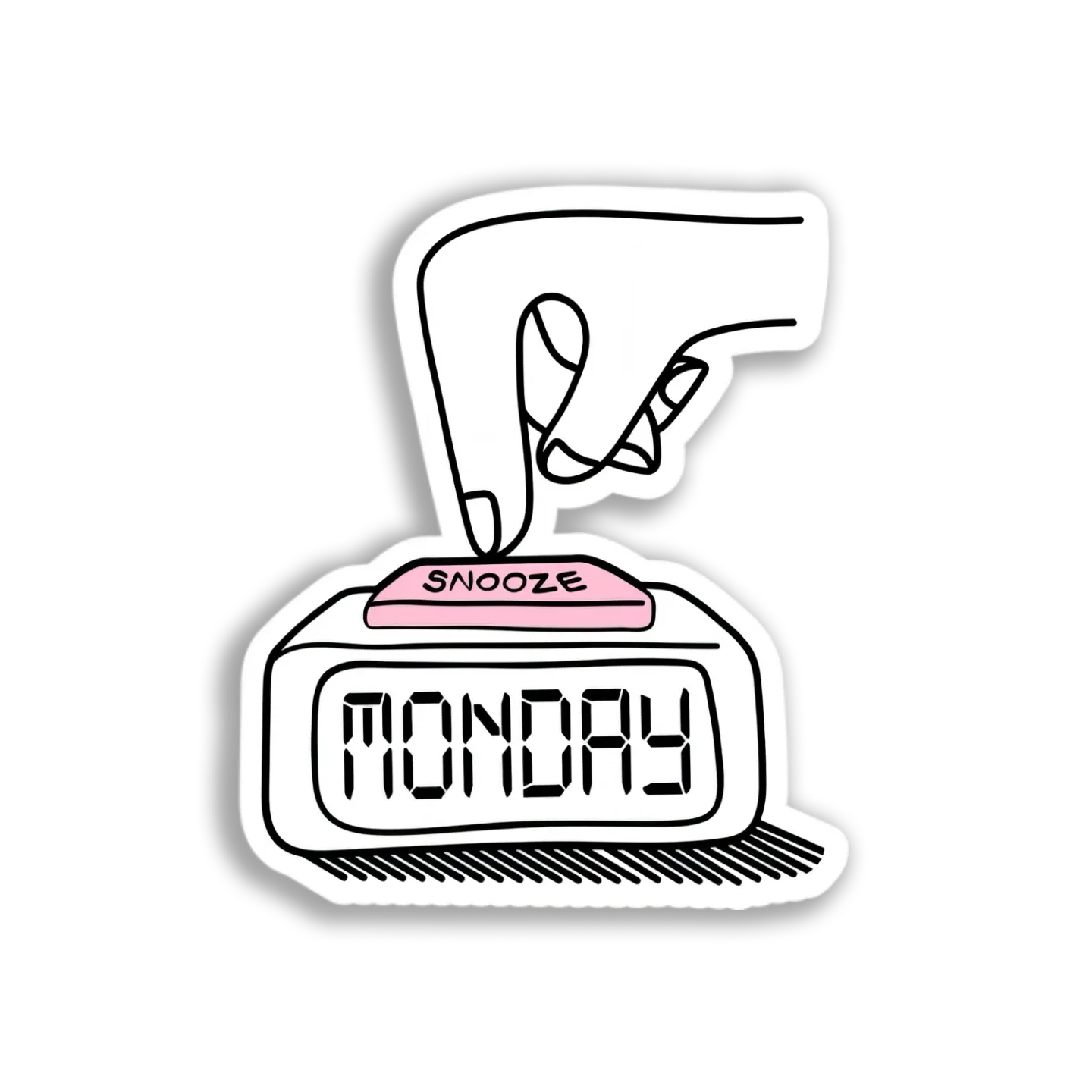 Snoozing Monday Alarm Sticker