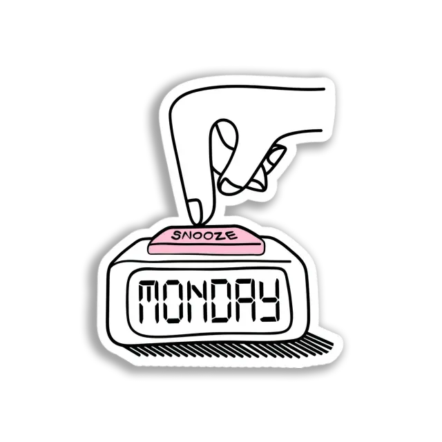 Snoozing Monday Alarm Sticker