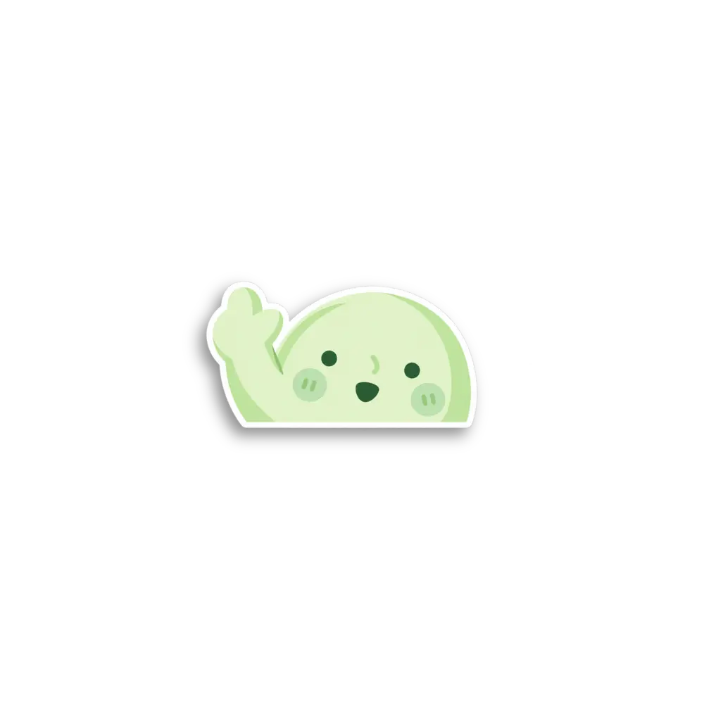 Round Waving Peeker Sticker