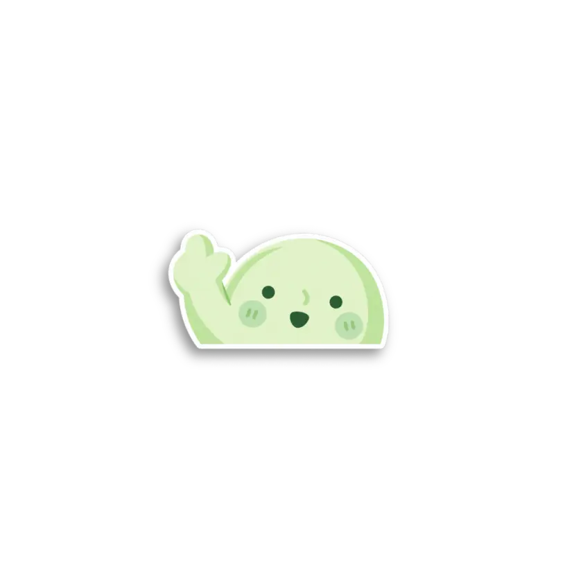 Round Waving Peeker Sticker