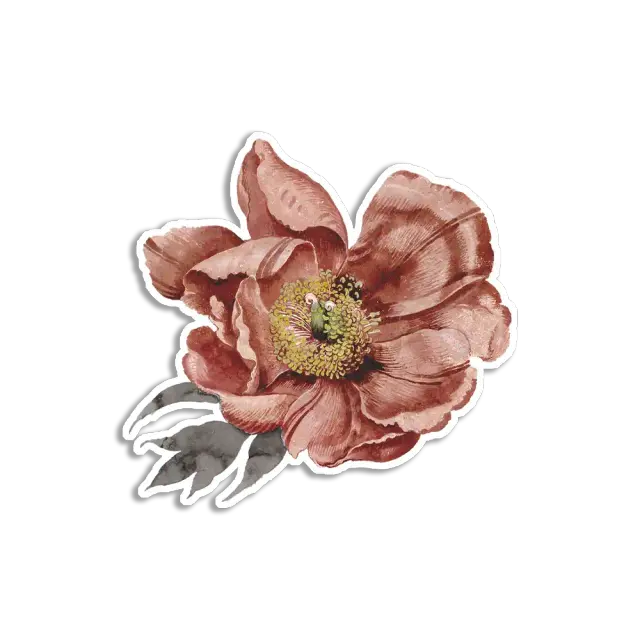 Vintage Pink Flower Sticker