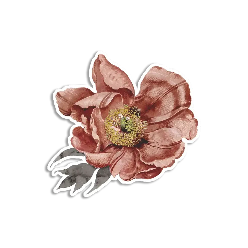 Vintage Pink Flower Sticker