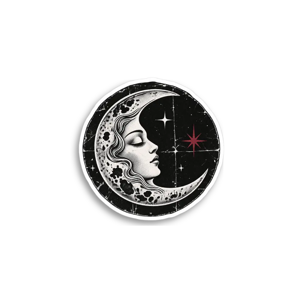 Black Moon Face Sticker