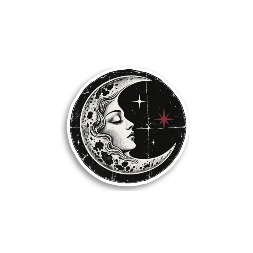 Black Moon Face Sticker