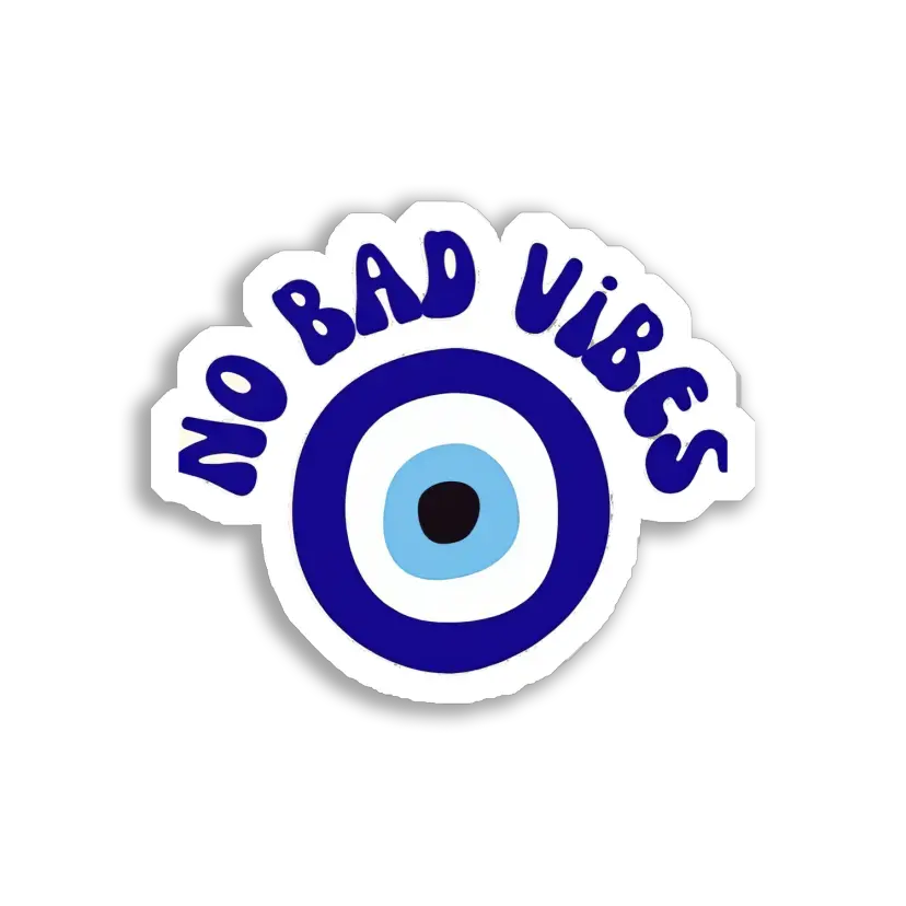 No Bad Vibes Evil Eye Amulet Sticker
