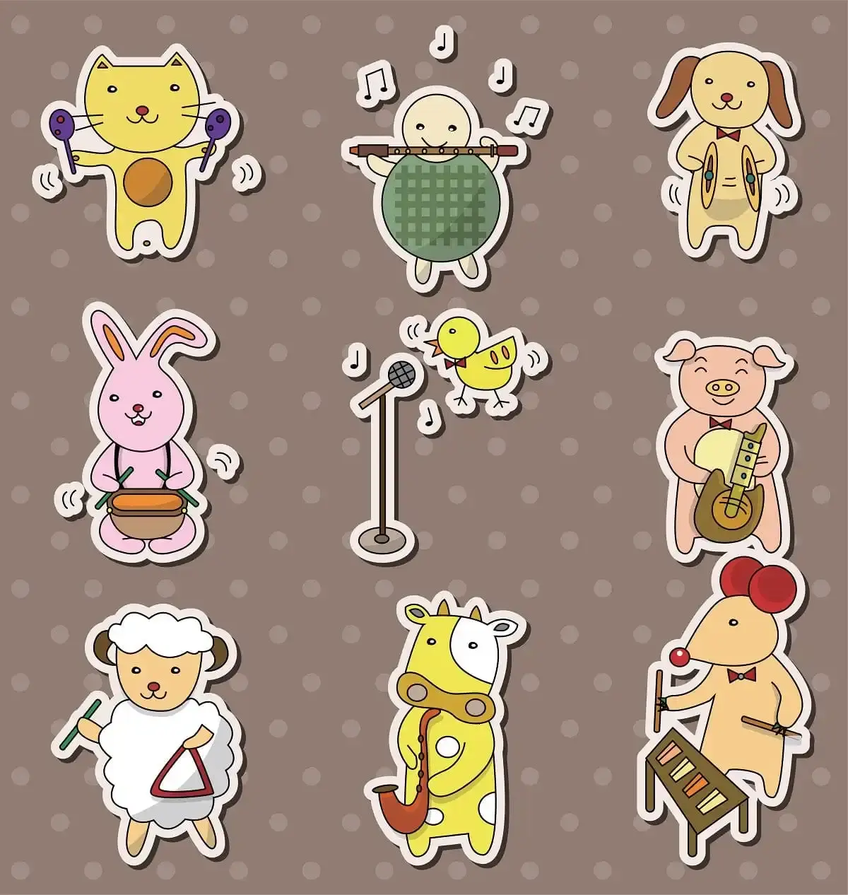 Animal Music Stickers