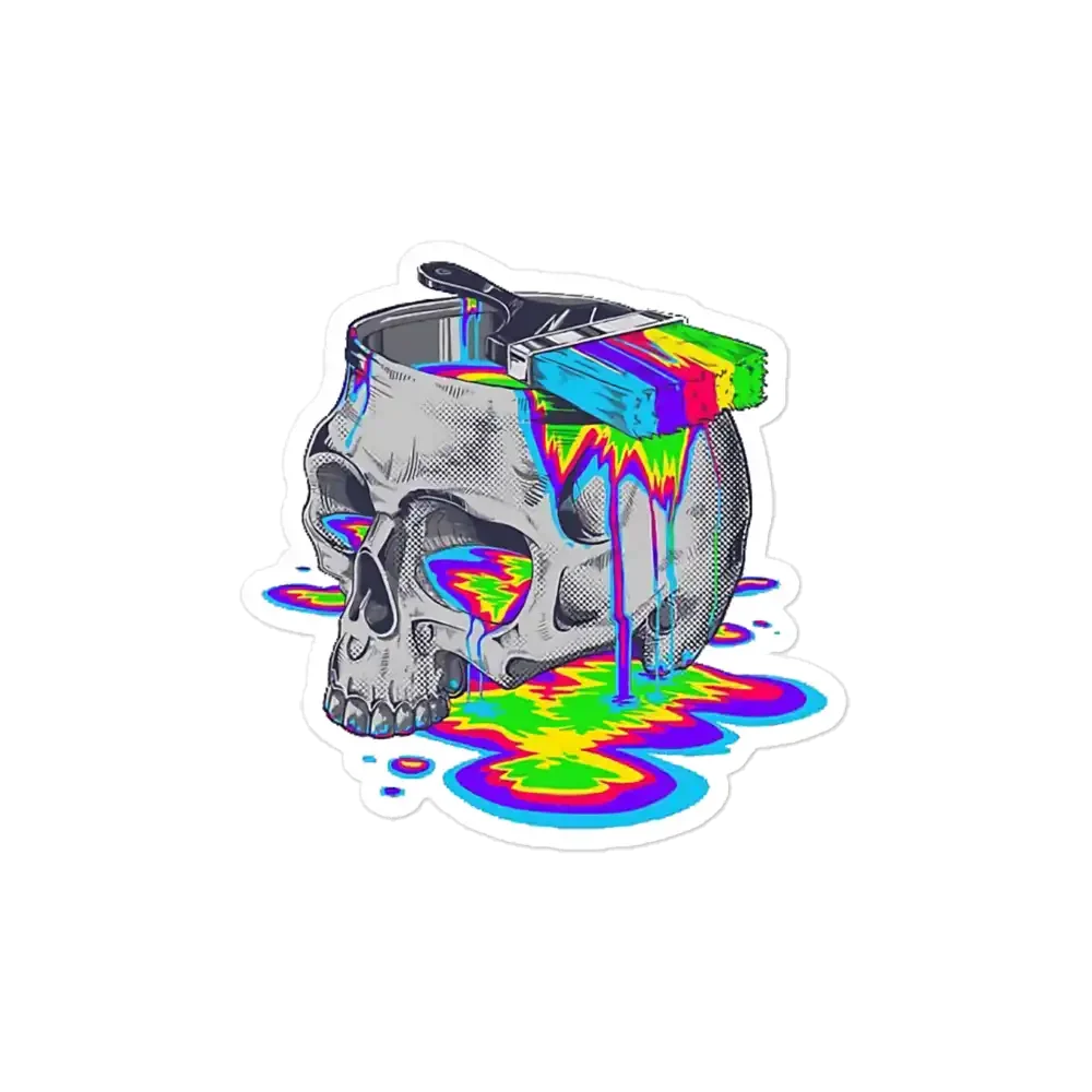 Trippy Skull Sticker