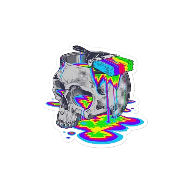 Trippy Skull Sticker