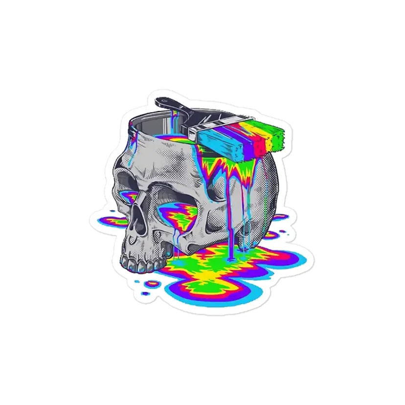 Trippy Skull Sticker