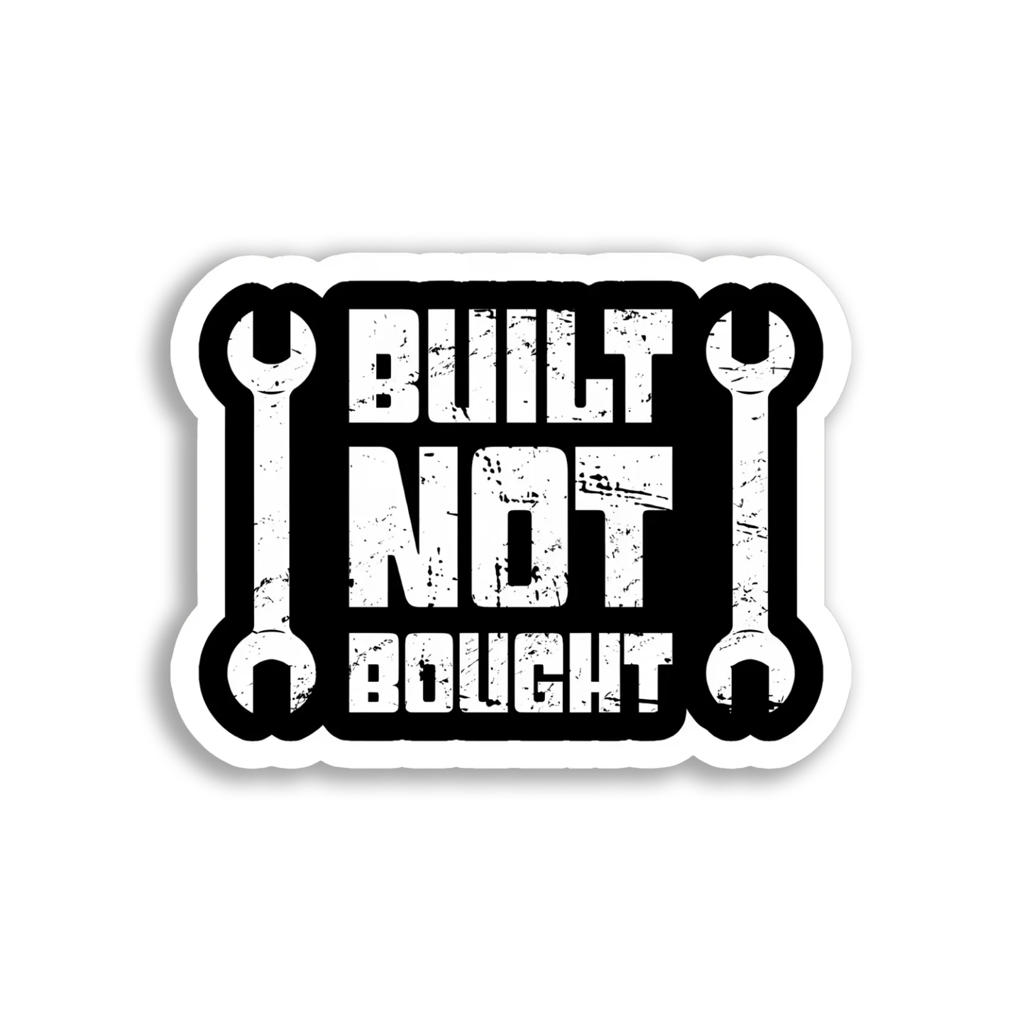 Built Not Bought Wrench Car Sticker