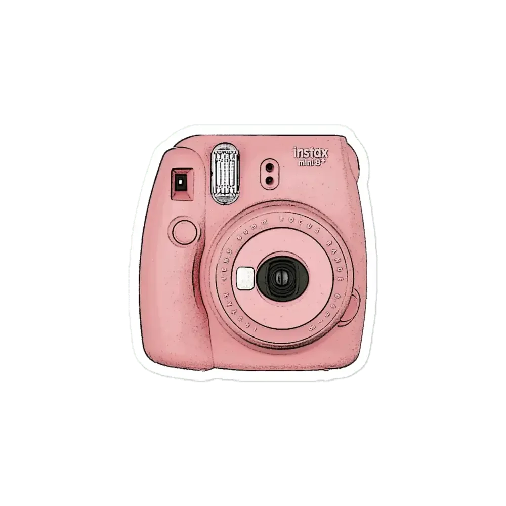 Pink Polaroid Camera Aesthetic Sticker