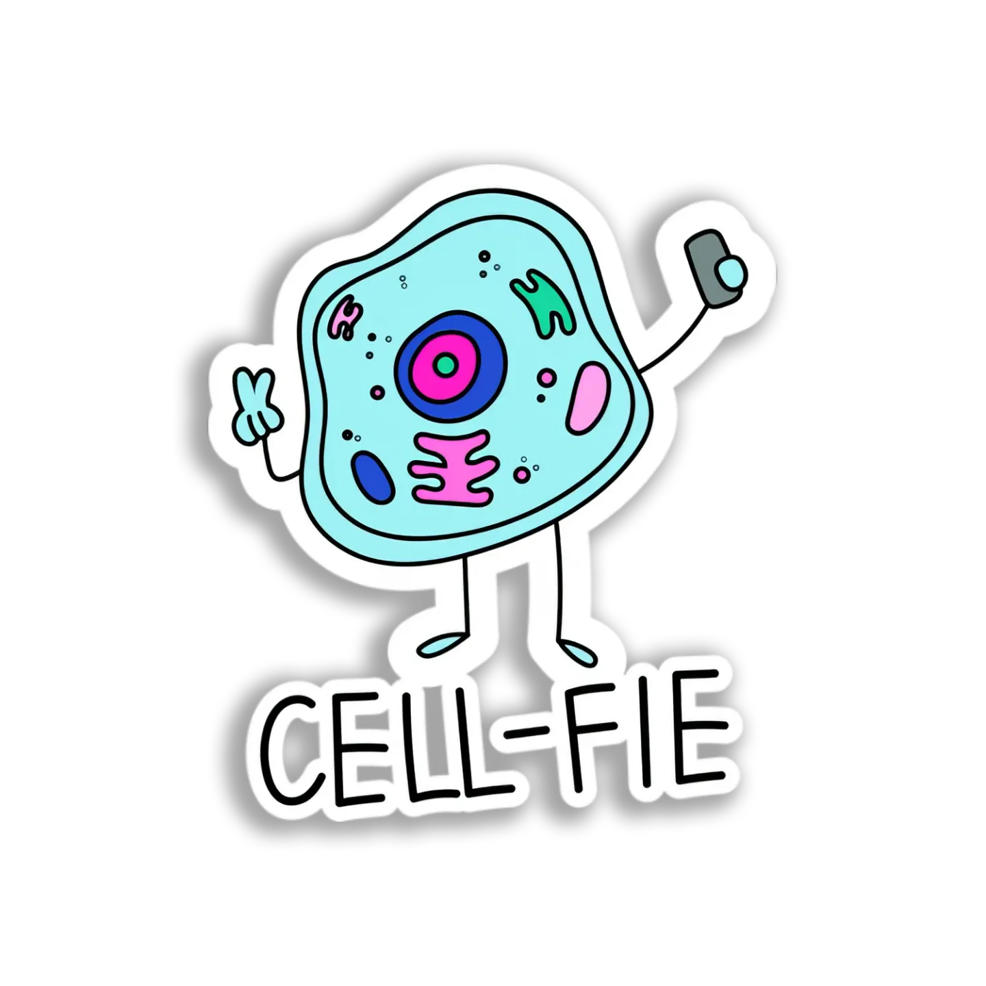 Cellfie Cartoon Sticker