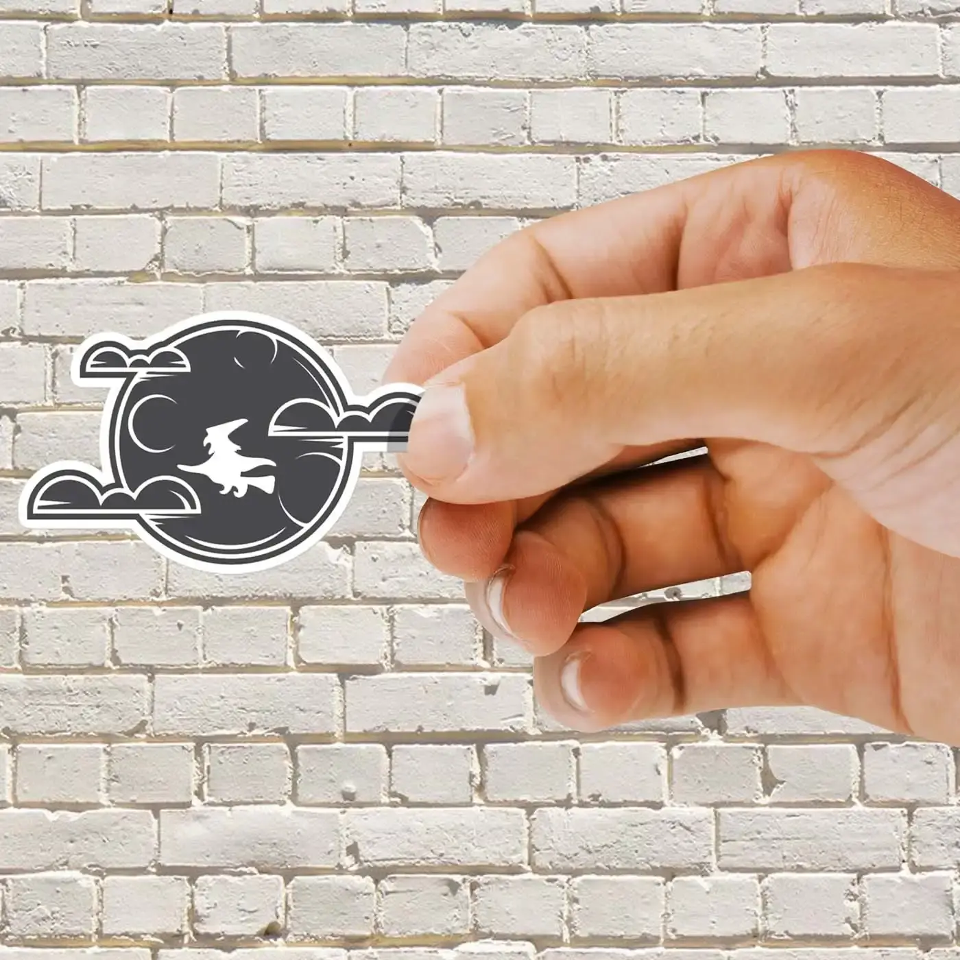 Witch on Full Moon Sticker
