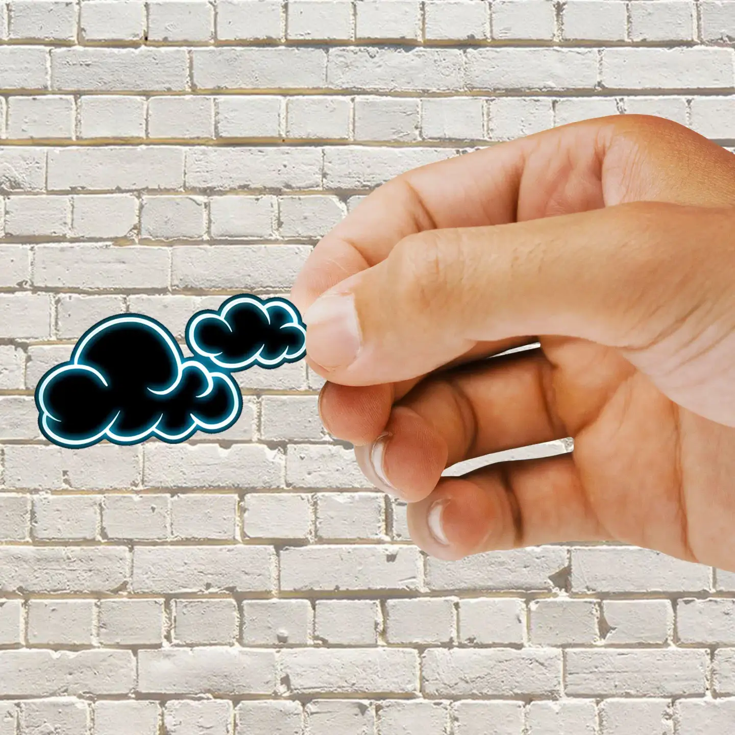 Neon Clouds Sticker