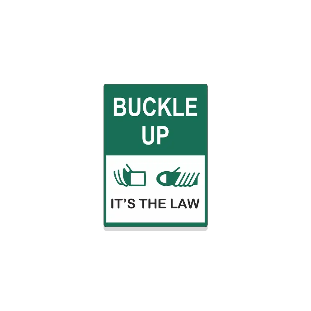 Buckle Up It's the Law Sign Car Sticker
