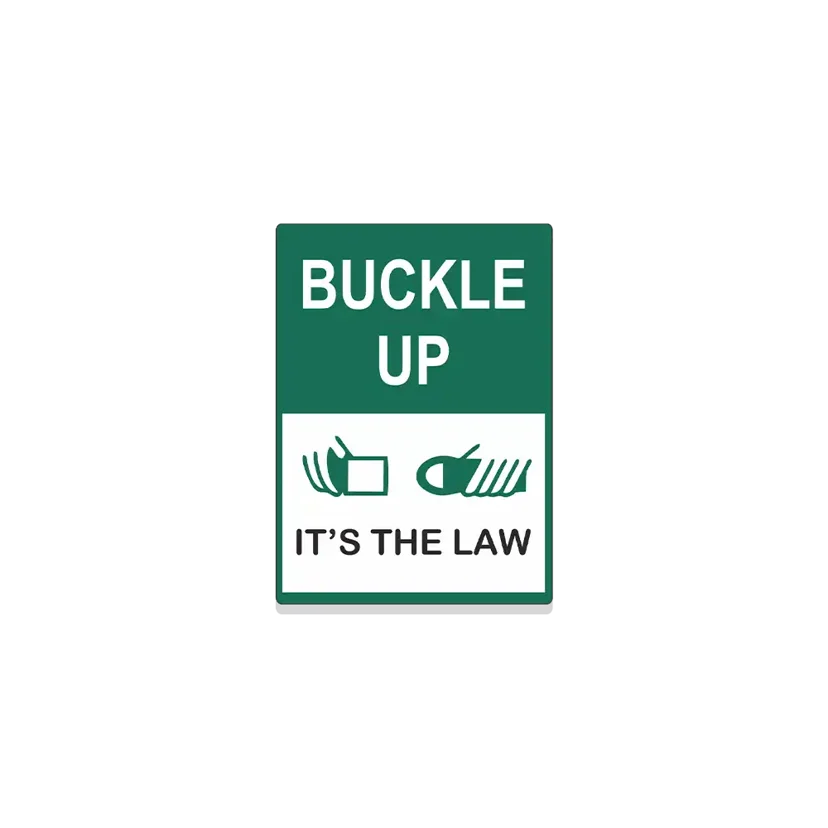 Buckle Up It's the Law Sign Car Sticker