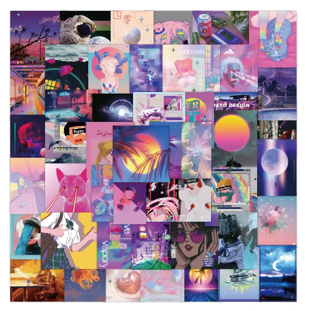 Cute Girls Vaporwave INS Punk Stickers Pack of 50